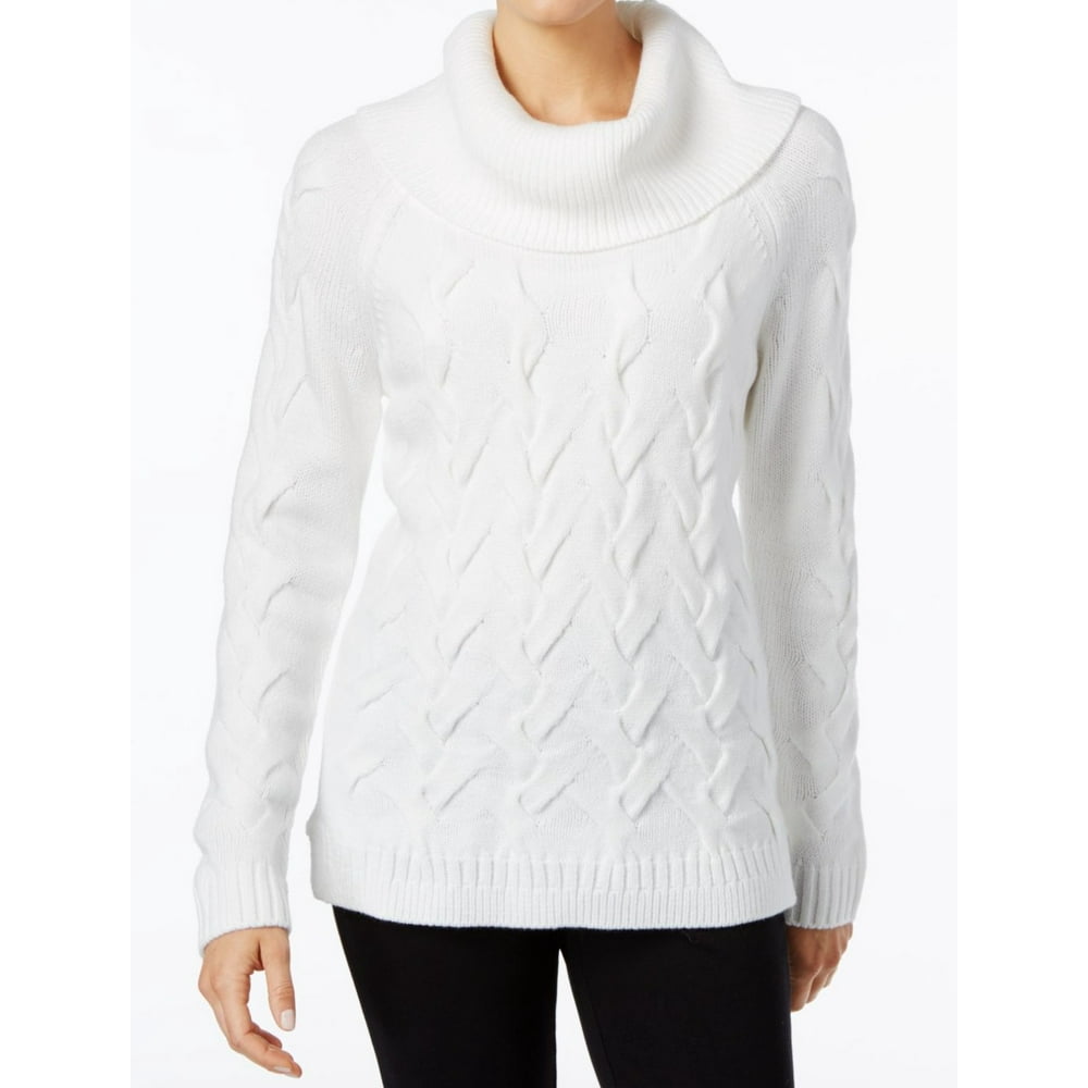 Calvin Klein Calvin Klein NEW White Womens Size Large L Cable Knit