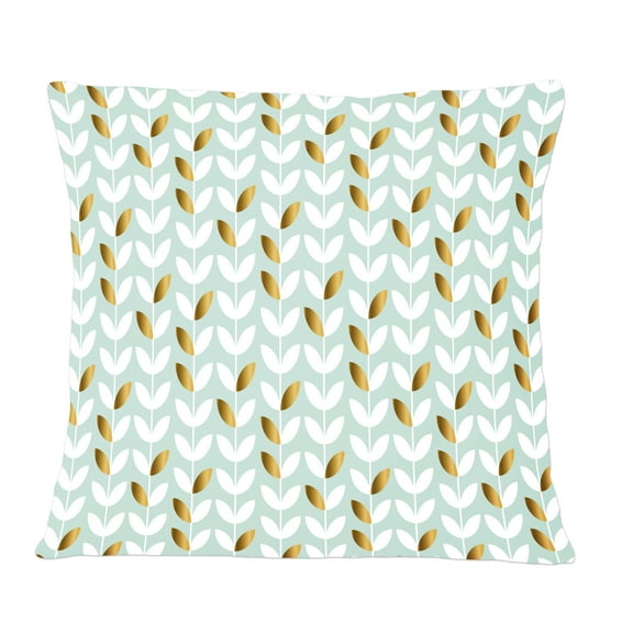 Designart Golden Foliage X' Mid-Century Modern Throw Pillow - 12x20