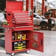 thumbnail image 2 of 5-Drawer Tool Chest, Rolling Tool Storage Cabinet with Detachable Top Tool Box, Enhanced Packaging, Metal Tool Cart for Garage Workshop, Red, 2 of 14