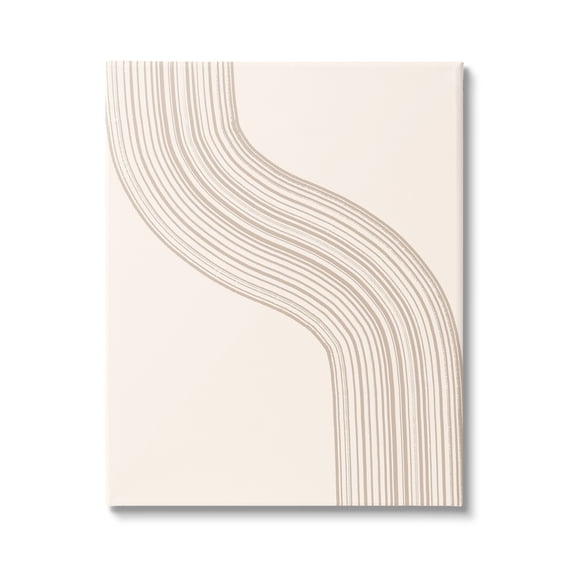 Stupell Industries Minimal Retro Curved Stripes Neutral Beige Tones Graphic Art Gallery Wrapped Canvas Print Wall Art, Design by Lettered and Lined
