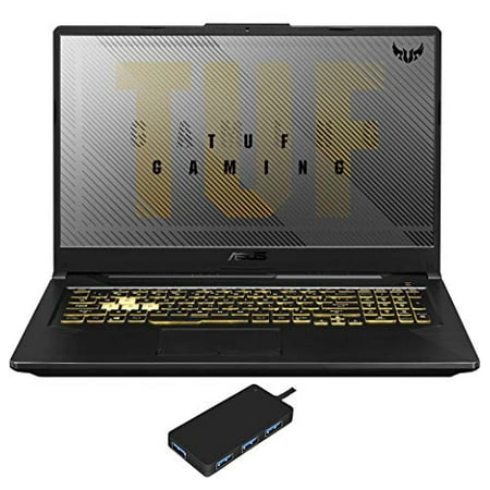 ASUS TUF A17 Gaming and Entertainment Laptop (AMD Ryzen 7 4800H 8-Core, 64GB RAM, 1TB PCIe SSD, NVIDIA GTX 1660 Ti, 17.3" Full HD (1920x1080), Wifi, Bluetooth, Webcam, 1xHDMI, Win 10 Pro) with USB Hub