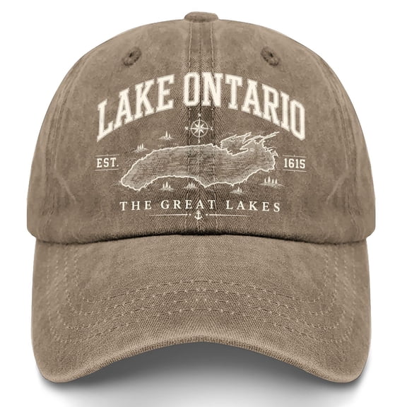 Unisex Retro Lake Ontario Baseball Cap - Vintage Graphic Trucker Hat with Classic Fit Design
