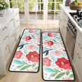 thumbnail image 4 of Kitchen Rugs Sets Of 2,Pioneer Flower Floral Print Pattern Anti Fatigue Kitchen Mat Rugs Non Slip Washable,Decorative Kitchen Floor Mats for Kitchen,Sink,Laundry,17"x47"+17"x47", 4 of 5