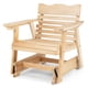 thumbnail image 2 of Costway Mecedora de Madera para Exteriores, Mecedora de Porche con Respaldo Alto, Reposabrazos Ensanchados, Asiento Curvo, Capacidad de Peso de 150 kg, Mecedora para Patio, Balcón, Natural, 2 of 4