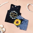 thumbnail image 6 of Toddler Girls Outfits Sunflower Printed Sleeveless Tank Top Denim Shorts Sets Summer Clothes Size 2-3T, 6 of 8