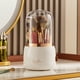 thumbnail image 1 of Organizador de brochas de maquillaje acrílico con tapa | Portalápices transparente para escritorio de oficina | Caja de almacenamiento de cosméticos de gran capacidad para brochas y labiales |, 1 of 9