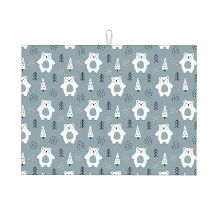 

Zeuib bead tree winter Dish Drainer Kitchen Counter Kitchen Drying Mat Heat Resistant Drainer Mats Easy to Clean Dish Rack Pad
