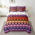 thumbnail image 2 of Manfei Abstract Skull 7-Piece Twin Bedding Sets,Bling Glitter Bedding Comforter Set,Gradient Ombre Breathable Sheet Sets,Microfiber Gothic Room Decorative,Reversible, 2 of 7