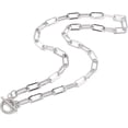 thumbnail image 2 of 17.99 Inch 304 Stainless Steel Paperclip Chain Necklace Non-Tarnish with Toggle Clasps Stainless Steel Color Jewelry for Men Women Daily Wear, 2 of 3
