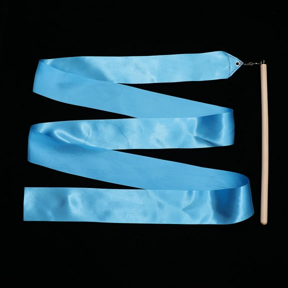 Raindrops Blue Satin and Iron Dancing Gymnastics Ribbon for Kids Ideal for Twirling and Chinese Dance 2m