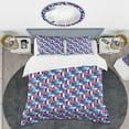 thumbnail image 2 of Designart 'Blue, Red & White Polka Dots' Mid-Century Modern Duvet Cover Set, 2 of 4