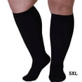 thumbnail image 3 of 2 Pairs Compression Socks Wide Calf Health Care Skin Color Multicolored Practical Knee-High Support Foot Compressor Black/Toe Cover 5XL, 3 of 9