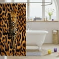 thumbnail image 3 of Leopard Print Fabric Shower Curtain Wild Animal Skin Shower Curtain Brown Black Tie Dye Cheetah Bathroom Shower Curtain Sets, South American Animals Waterproof Bathroom Curtains, 3 of 4