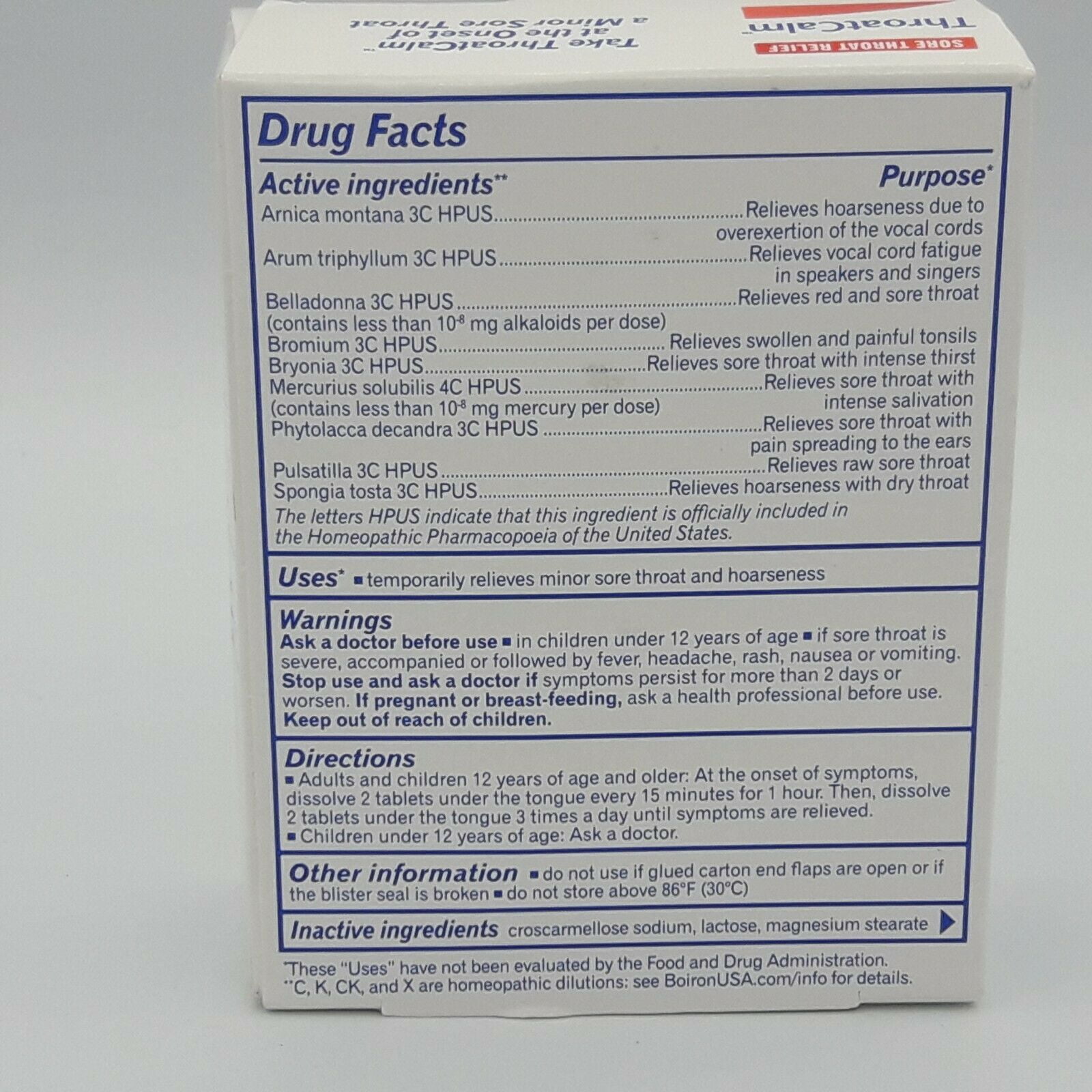 2 Pack - Throat Calm Dissolving Tablets, 60 ea