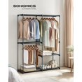 thumbnail image 2 of Songmics Home Wardrobe with Shelving and Hanging Space, Clothes Organizer, 54.3"W, 16.9"D, and 71.7"H, black, 2 of 7