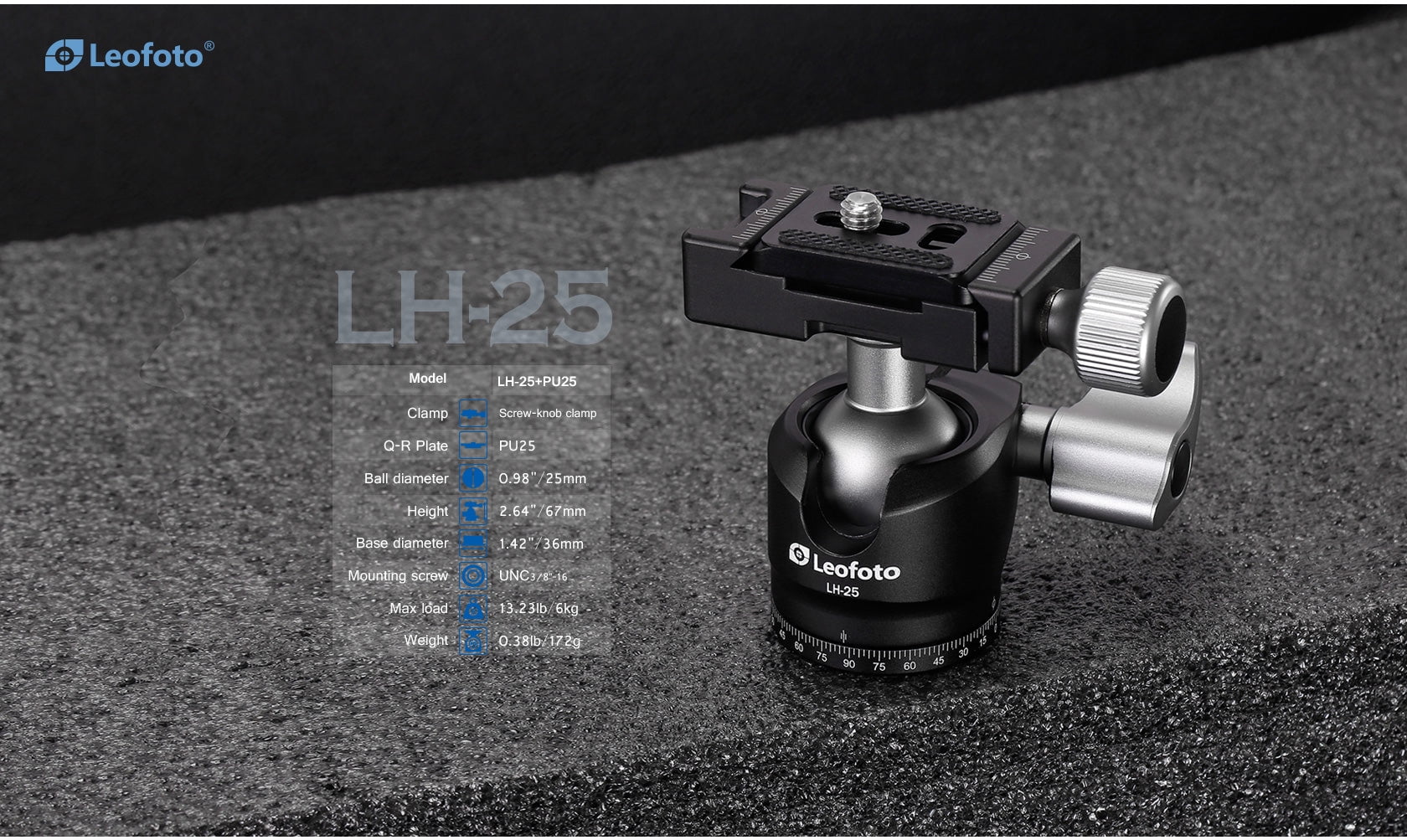 Leofoto MT-02 Aluminum Mini Table Top Tripod w/ Ball Head Kit, Black