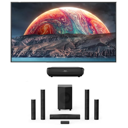 Hisense 120L9G-CINE120A 4K TriChroma Smart Laser TV and 120" Soft-Screen with Enclave EA-1000-THX-US CineHome Pro CineHub Edition 5.1Ch Speakers (2021)
