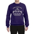 thumbnail image 2 of Wild Bobby, Life Is Better At The Lake, Unisex Crewneck Graphic Sweatshirt, Purple, Small, 2 of 4