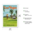 thumbnail image 2 of Las Vegas Nevada - Golfing Resort - United AirLines - Vintage Airline Travel Poster by R. Meyer c.1970s - Master Art Print (Unframed) 12in x 18in, 2 of 4
