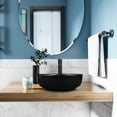 thumbnail image 4 of FULLWATT Black Ceramic Bathroom Sink, Above Counter Porcelain Vessel Sink with Black Faucet and Pop up drain Combo, Round, 4 of 10