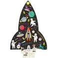 thumbnail image 2 of Floss & Rock 80-Piece, Rocket-Shaped Foiled Jigsaw Puzzle - Space, 2 of 2