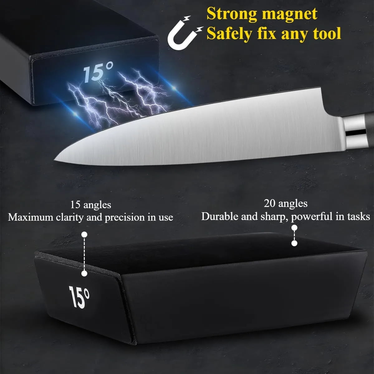 Knife Sharpener Set Rolling Tumbler Sharpening Stone Kit,2-Angle Double Diamond 400 1000 Discs Kitchen Sharpening System for Steel Knives and Scissor