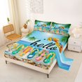thumbnail image 2 of jejeloiu Summer Beach Bed Sheets,Flip Flop Pattern Full Size Sheets For Boys,Multicolor,4pcs,1 Flat Sheet, 1 Fitted Sheet and 2 Pillowcases, 2 of 6