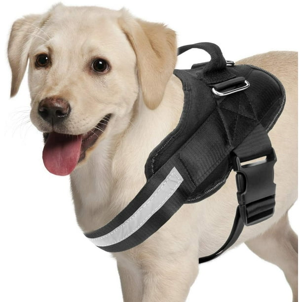 Adjustable Dog Harness No Pull Dog Harness Outdoor Vest with Easy Control Handle Hook and Front Reflective Straps No More Pulling Tugging or
