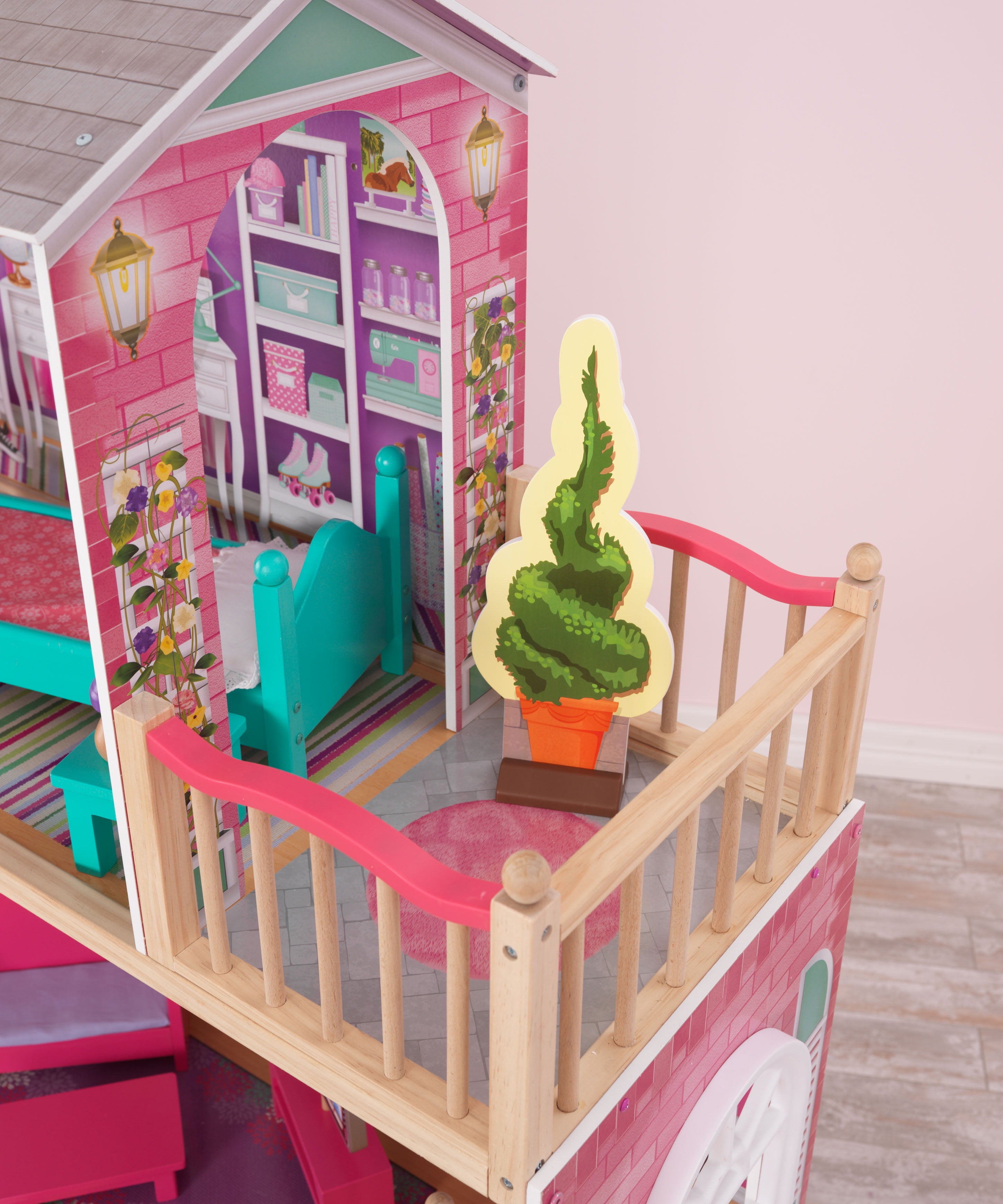 KidKraft Majestic Mansion Dollhouse Wood Doll House with Furniture Play Set