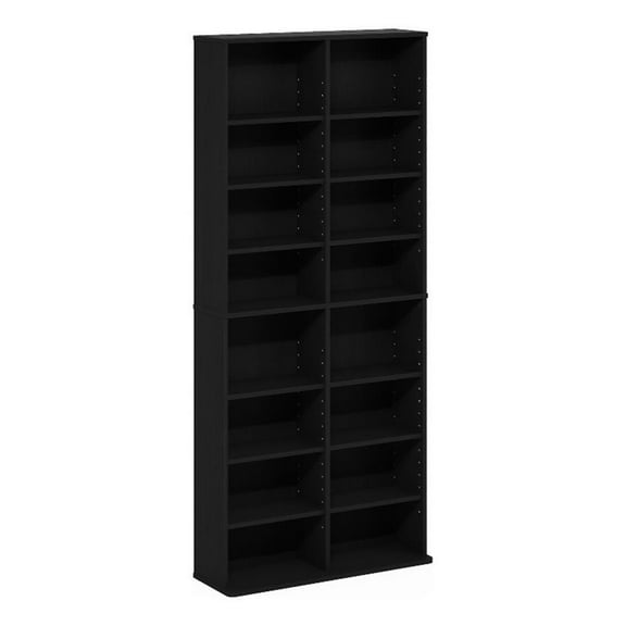 Pemberly Row 16-Shelf Multimedia Media Storage Tower Rack with Americano