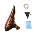 thumbnail image 1 of Ocarina con libro de música, elegante estuche de resina para guardar recuerdos de fiesta, piccolo para presentaciones, adultos, niños y principiantes. marrón oscuro, 1 of 8
