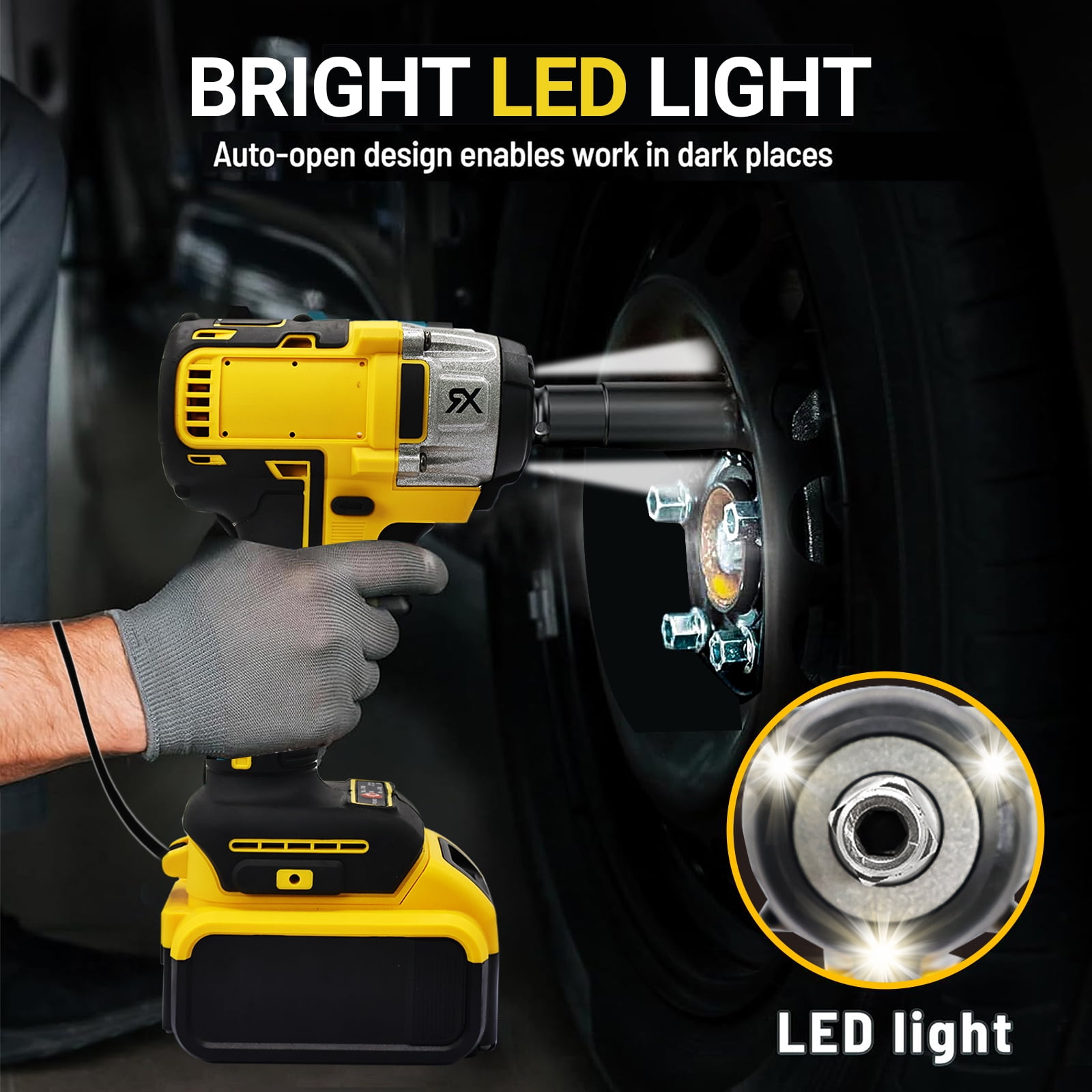 21V Impact Wrench Kit with 4000mAh Lithium-Ion Battery & Heavy-Duty Motor - Wireless Drill/Driver Compatible for Car, Truck, Motorcycle, Repair - Ideal Gift for Mechanics, DIYers, Men