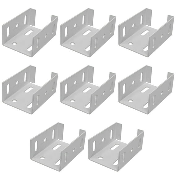 Heavy Duty Aluminum Vinyl Fence Brackets, Vinyl Fence Panel to Post Connector for 2.75 Inch Rails, Powder Coated White, Includes 8 Pack, Easy Installation