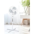 thumbnail image 2 of BLACK+DECKER 18-Inch Pedestal Fan, BFP18SXW, Oscillating Fan for Home and Office, Standing Fan with 3 Speed Settings, Height Adjustable with Adjustable Head Tilt, White, 2 of 7