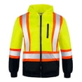 thumbnail image 2 of JORESTECH Hi-Vis Safety Full-Zip Hoodie, Two-Toned, ANSI Class 3 (Yellow/Black, XL), 2 of 6