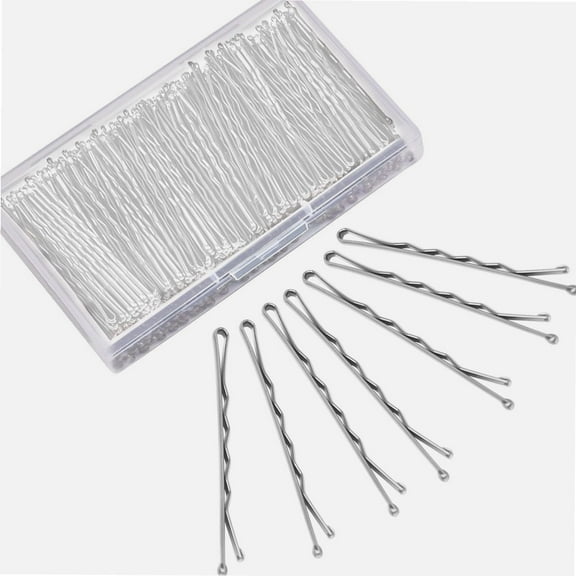 Silver Bobby Pins, 240Pcs Bobby Pins for Gray Hair Secure Hold Hair Pins with Box, (Silver,2.2 Inch)