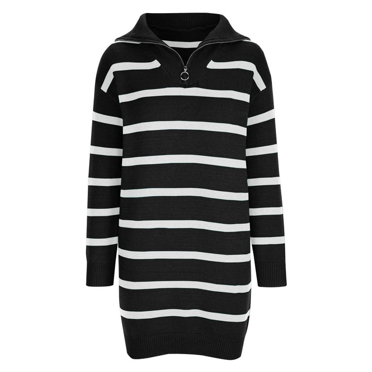 Sexy Striped Contrast Half A Turtleneck Wrapped Skirt Dresses Sexy Striped Contrast Half A Turtleneck Wrapped Skirt Dresses
