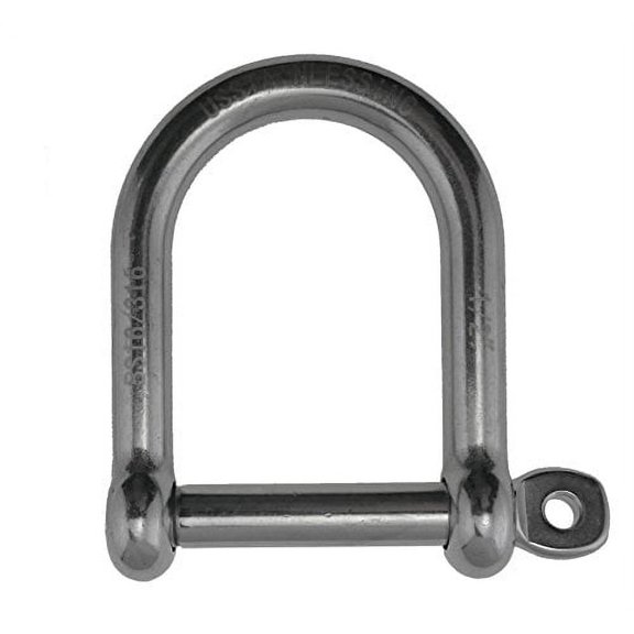 US STAINLESS Stainless Steel 316 Wide D Shackle (1/2" Wide D)