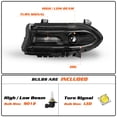 thumbnail image 2 of Pair For 2015-2022 Dodge Charger Halogen LED DRL Projector Headlight Left&Right, 2 of 7