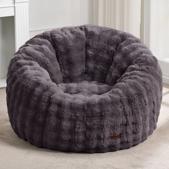 Hobestluk Bean Bag Chair Oversized Bean Bag Chair for Adults Donut-Shaped Large Bean Bag with Spacious Design for Living Room Bedroom or Reading Nook (Bubble Dark Grey)