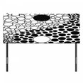 thumbnail image 3 of Ying Yang Headboard, Abstract Yin Yang Design with Large Retro Dots Counter Forces of Globe, Upholstered Decorative Metal Bed Headboard with Memory Foam, Full Size, Black White, by Ambesonne, 3 of 4