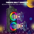 Oture Portable Bluetooth PA Speaker,5000W Dual 8" Speaker Rechargeable Outdoor Party Karaoke Audio System -FM/AUX/MP3/USB