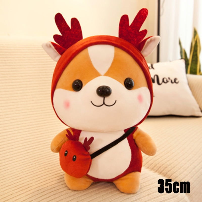35cm/45cm Cute Corgi Dog Plush Toy Stuffed Soft Animal Cushion Pillow Xmas Gift 
