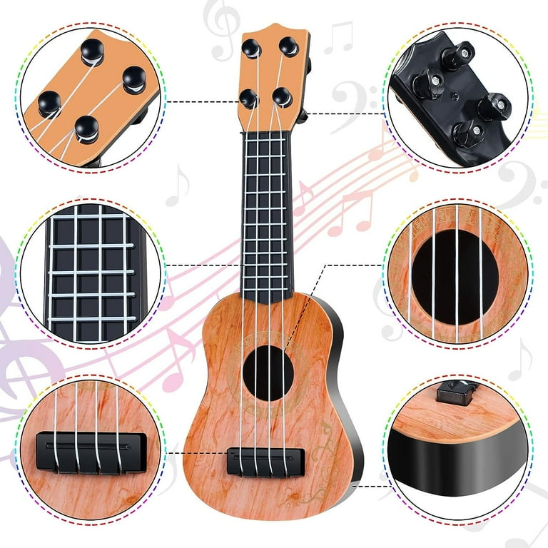 Ukulélé / guitare pour enfants en bois Ecotoys avec 4 cordes et 12 frettes  