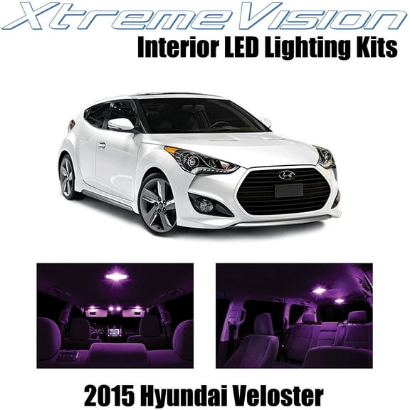 XtremeVision Interior LED for Hyundai Veloster w/Panoramic Roof 2015 9 pcs Pink Interior LED Kit Installation Tool