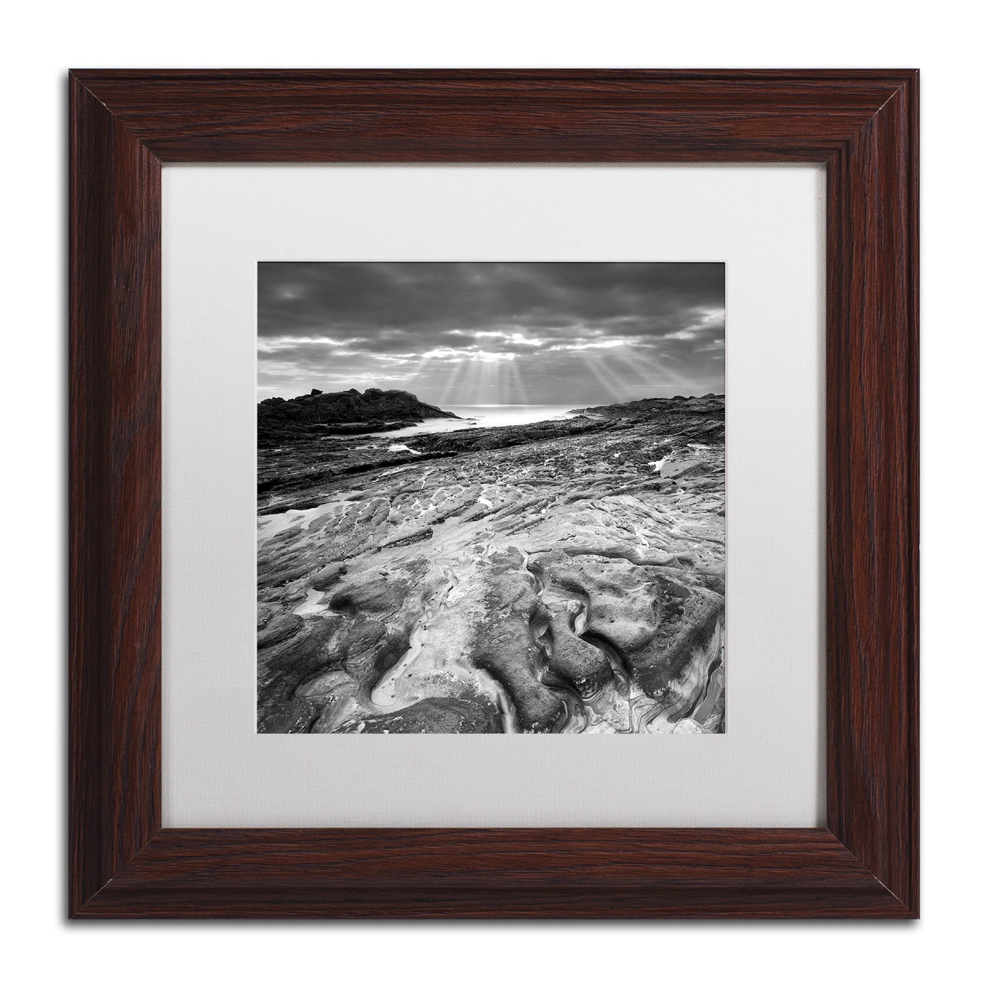 Trademark Fine Art "Sunset at Point Lobos" Canvas Art by Moises Levy White Matte, Wood Frame