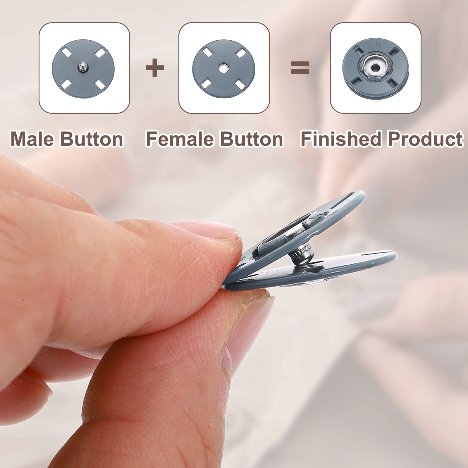 L*a様 SSZ エスエスズィー 23AW Toge Snap Button S 8 Sets Sewing Snap Buttons, 23mm Invisible Press Studs Buttons Sew