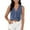 Dark Blue, variant on Zedker V-Neck Crop Jean Vest Top Sleeveless Women's Denim Summer Button Down Western Trendy Outfits Black Plus L