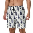 thumbnail image 2 of Daiia Blue Leaves Mens Swim Trunks Swim Shorts Quick Dry Swim Shorts with Mesh Lining Pockets-X-Large, 2 of 9