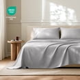 thumbnail image 3 of Bare Home Premium 1800 Collection 4-Piece Bed Sheet Set with Envelope Pillowcases, Cal King, Light Gray, 3 of 9